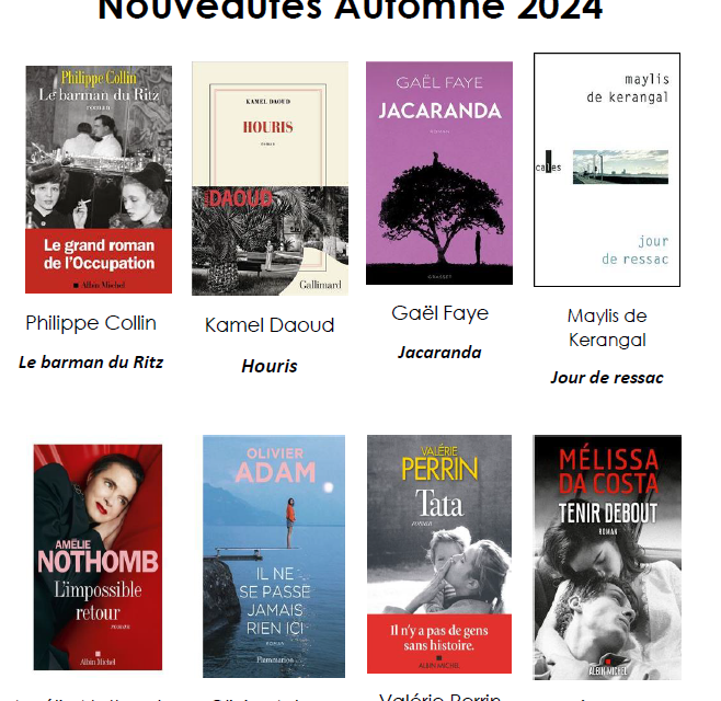 Nouveautés automne 2024